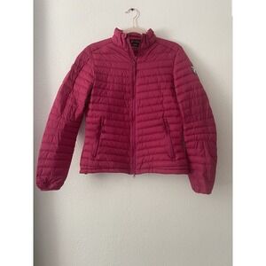 Chamonix Collection Puffer Jacket Magenta Pink Quilted Down Feather Blend Size M